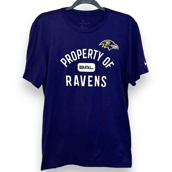 Nike Dri-Fit Baltimore Ravens NFL T-shirt L Top Purple Athleisure Fan Sportswear - Picture 1 of 6